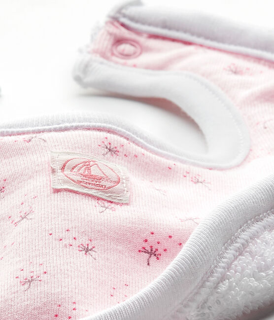 Babero bebé mixto estampado rosa VIENNE/blanco MULTICO