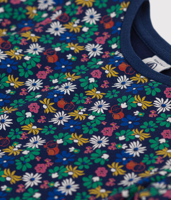 Camiseta estampada de jersey ligero para niña azul MEDIEVAL/blanco MULTICO