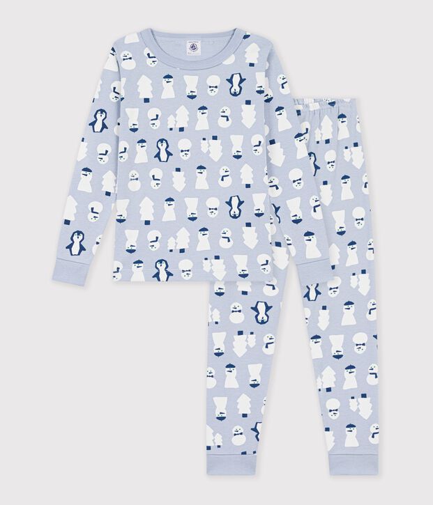Pijama infantil muy ajustado de algod&oacute;n con estampado azul/multicolor