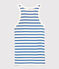 Camiseta de tirantes L'ICONIQUE de algodón orgánico de mujer blanco MARSHMALLOW/azul DELFT