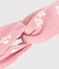 Diadema para bebé en gasa de algodón con estampado de flores rosa CHARME/blanco MARSHMALLOW