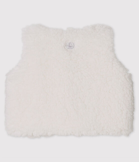 Chaleco de bebé niña de borreguillo blanco MARSHMALLOW