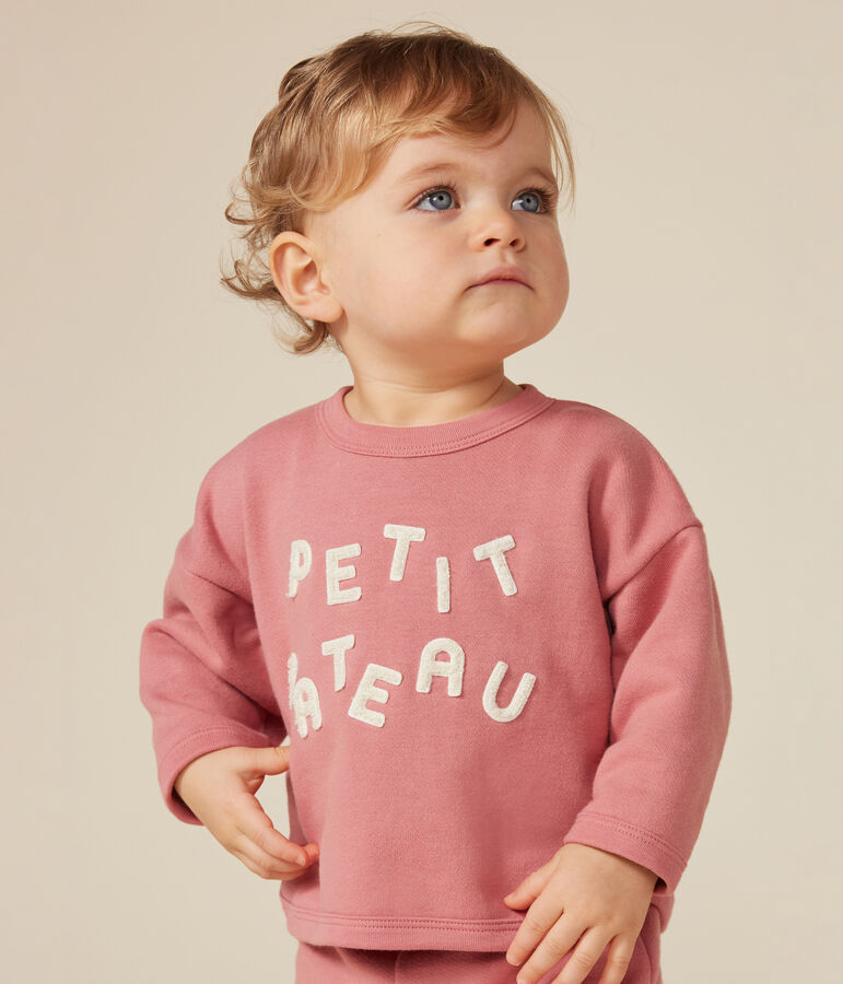 Sudadera de felpa para beb&eacute; rosa