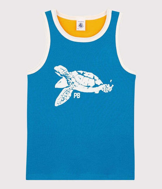 Camiseta de tirantes de punto de niño azul MYKONOS