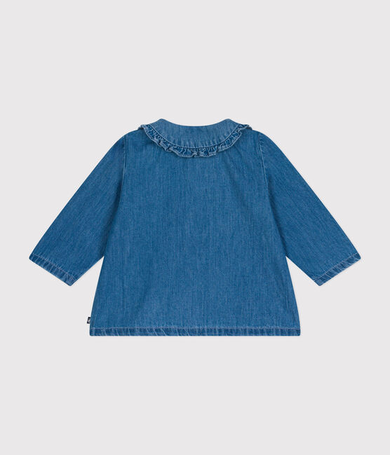 Blusa de tejido vaquero ligero para bebé azul DENIM CLAIR