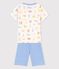 Pijama de París de niño de algodón blanco MARSHMALLOW/blanco MULTICO