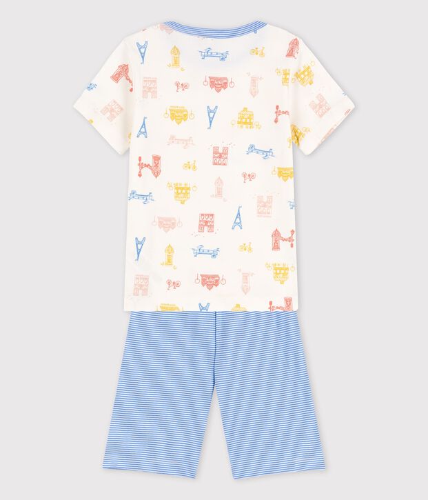 Pijama de Par&iacute;s de ni&ntilde;o de algod&oacute;n blanco/multicolor