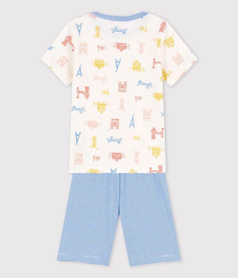 Pijama de Par&iacute;s de ni&ntilde;o de algod&oacute;n blanco MARSHMALLOW/blanco MULTICO
