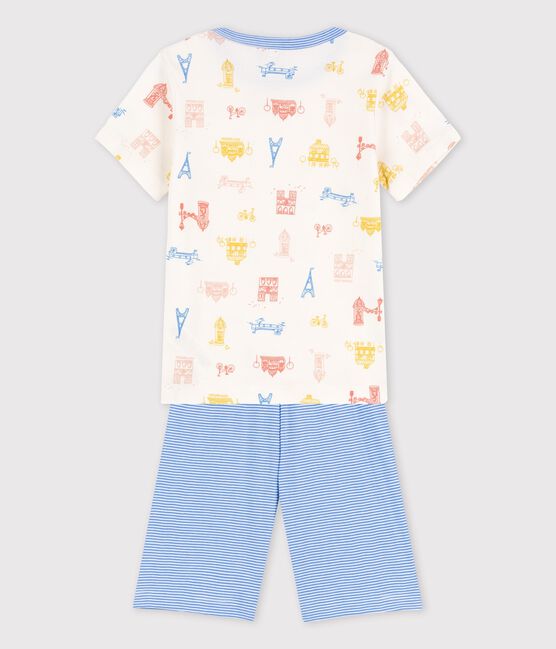 Pijama de París de niño de algodón blanco MARSHMALLOW/blanco MULTICO