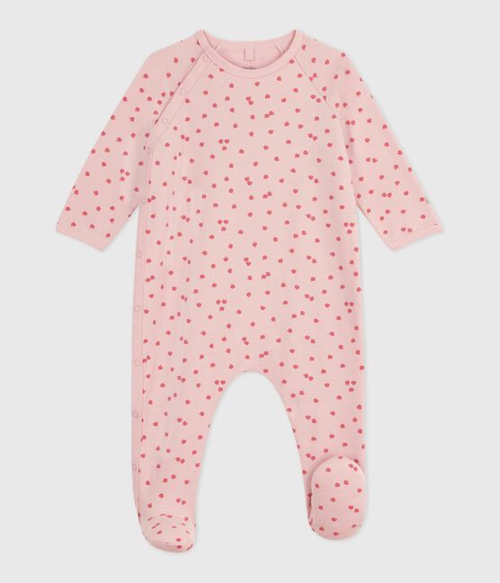Pijama de felpa cepillada con estampado para bebé rosa JOLI/blanco MULTICO
