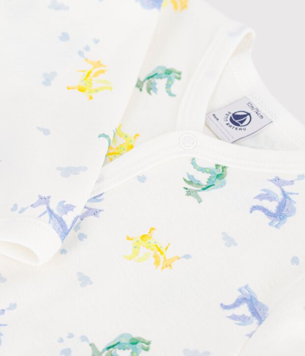 Pyjama b&eacute;b&eacute; en coton sans pieds imprim&eacute; dragons blanco/multicolor