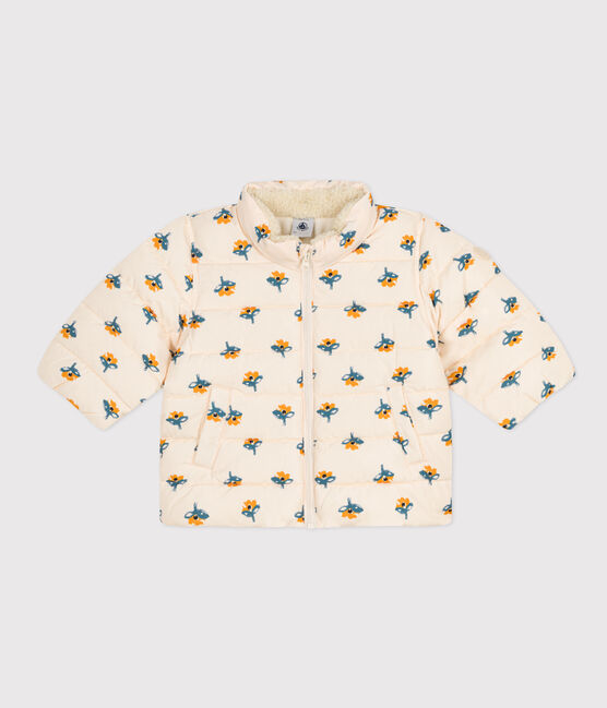 Abrigo estampado con capucha retráctil de bebé blanco AVALANCHE/ MULTICO