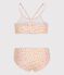 Bikini infantil estampado blanco/multicolor
