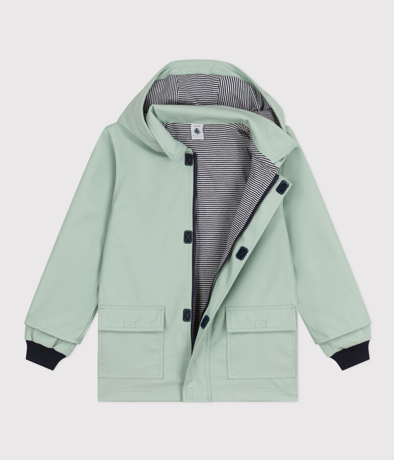 Impermeable emblem&aacute;tico reciclado para ni&ntilde;a/ni&ntilde;o verde