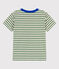 Camiseta infantil de manga corta de algodón con rayas verde PALMERAIE/ AVALANCHE