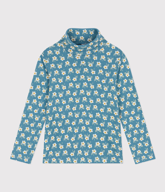 Prenda de cuello de cisne con estampado de flores de algodón de niña POLOCHON/ MULTICO