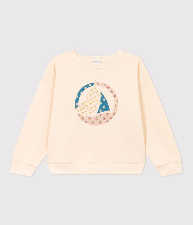 Sudadera de mulet&oacute;n de ni&ntilde;a crudo