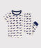 Pijama infantil de algodón de manga corta y pierna larga con estampado beige MONTELIMAR/azul MEDIEVAL
