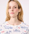 Pijama corto de algodón con estampado de París para mujer blanco MARSHMALLOW/blanco MULTICO
