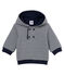 Sudadera con capucha enguatada de rayas para bebé niño azul SMOKING/blanco MARSHMALLOW
