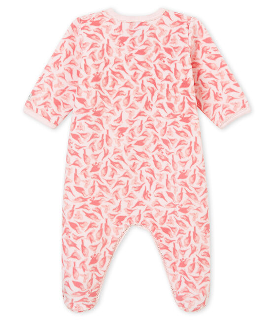Pelele de noche para bebé niña rosa VIENNE/blanco MULTICO