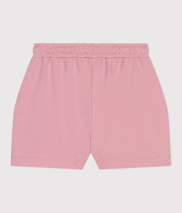 Shorts infantiles de algod&oacute;n liso rosa