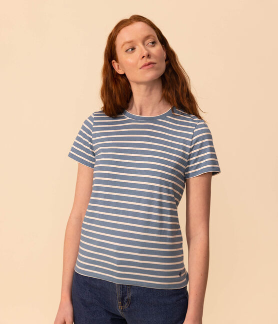 Camiseta LA RECTA de algodón con cuello redondo para mujer POLOCHON/ AVALANCHE
