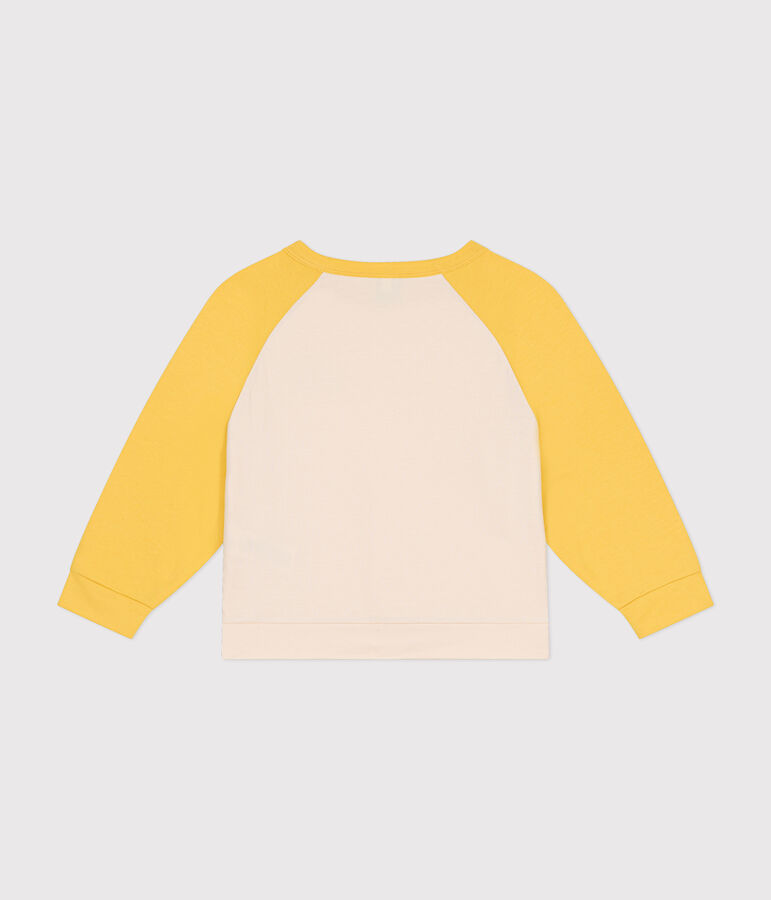 Sudadera infantil de felpa ligera crudo/amarillo