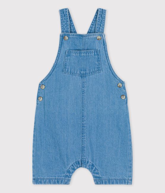 Peto corto de tejido vaquero ligero ecológico de bebé azul DENIM CLAIR