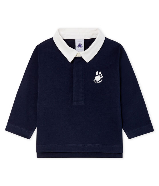 Polo de manga larga para bebé niño azul SMOKING
