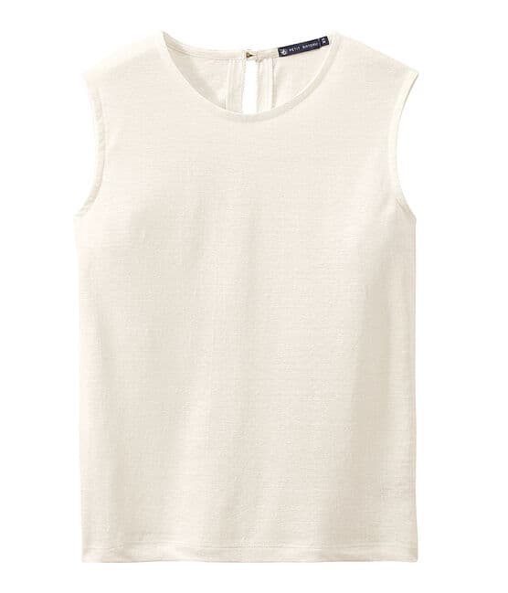 Camiseta sin mangas de lino para mujer blanco LAIT