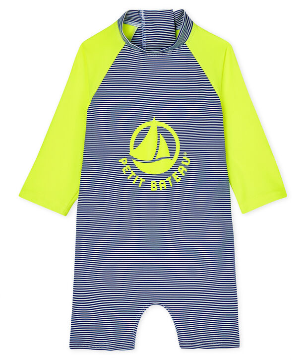 Mono ecorresponsable para beb&eacute; ni&ntilde;a/ni&ntilde;o azul/blanco