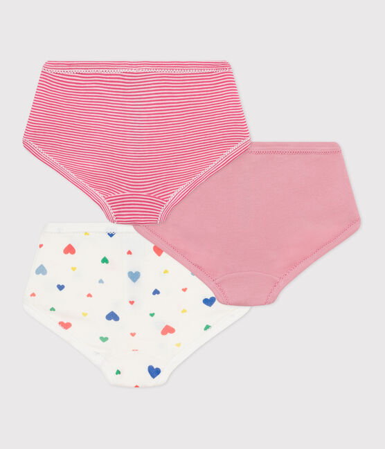 Juego de braguitas infantiles de algodón de talle alto con estampado de corazones variante 1