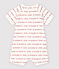 Mono corto Petit Bateau con "Je t'aime" de jacquard de algodón ecológico blanco MARSHMALLOW/rojo PEPS