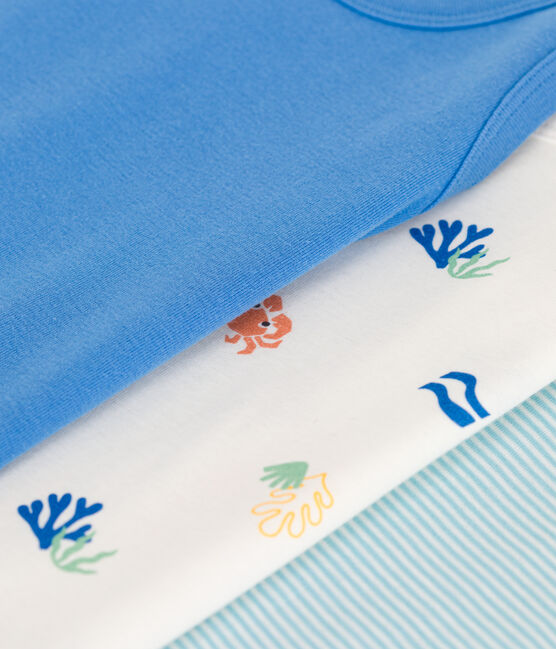 Juego de 3 camisetas infantiles sin mangas de algodón con estampado variante 1