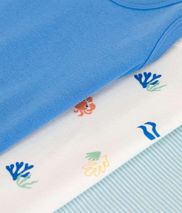Juego de 3 camisetas infantiles sin mangas de algod&oacute;n con estampado multicolor