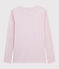 Camiseta de lana y algodón para mujer rosa CHARME/blanco MARSHMALLOW