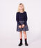Vestido infantil de manga larga de algodón azul SOIR/ MULTICO
