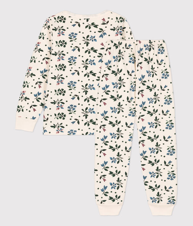 Pijama de felpa con flor para ni&ntilde;a crudo/multicolor