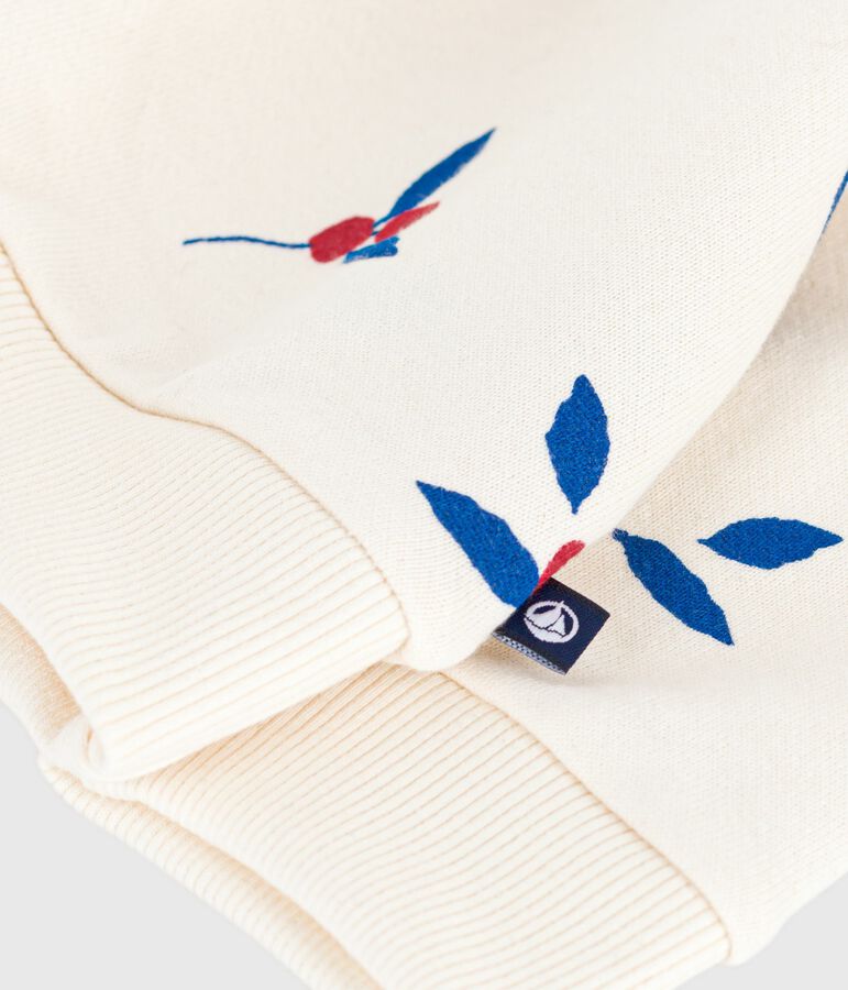 Sudadera de algod&oacute;n con estampado de frutos y volantes para beb&eacute; crudo/multicolor