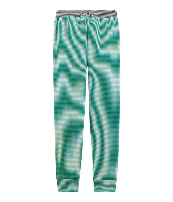 Pantalón de pijama para niño verde PIVERT/blanco MARSHMALLOW