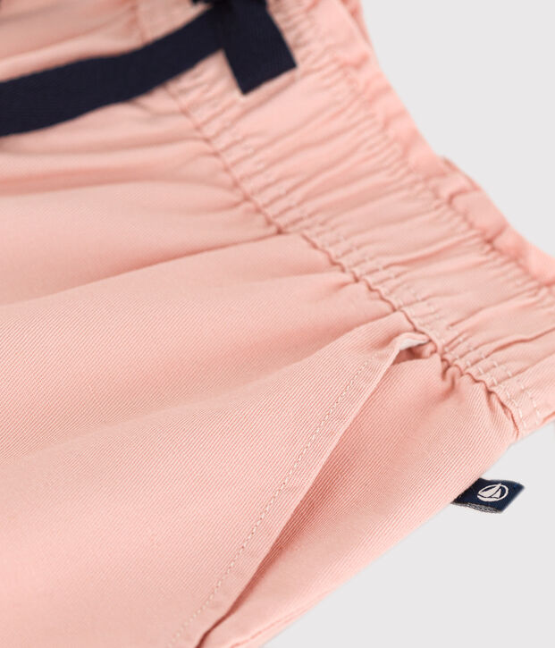 Pantal&oacute;n ancho de lona de algod&oacute;n para ni&ntilde;a rosa