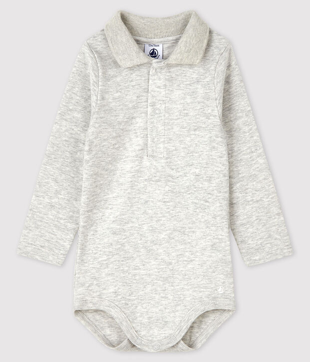 Bodi de manga larga con cuello de polo para beb&eacute; BELUGA CHINE