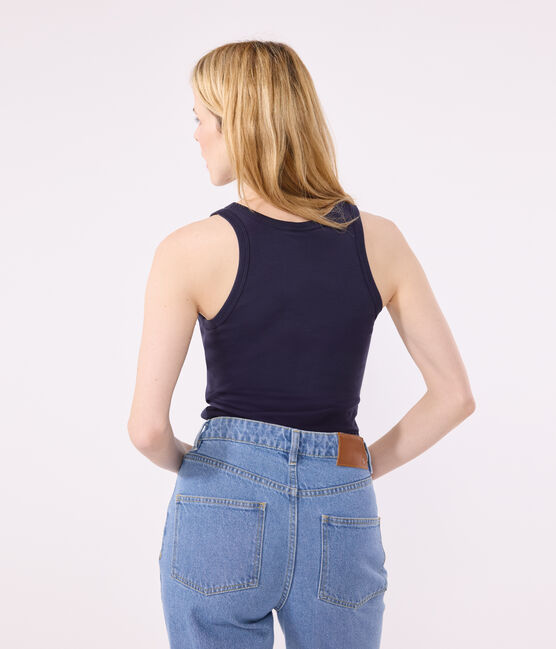 Camiseta sin mangas Iconique de algodón para mujer azul SMOKING
