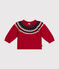 Jersey de punto tricotado con lana para bebé rojo STOP/ MULTICO