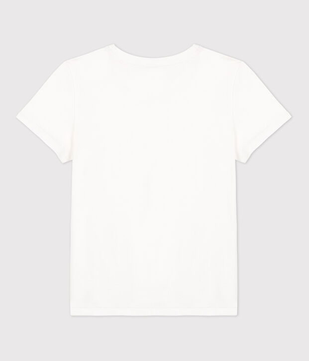 Camiseta LA RECTA de algod&oacute;n con cuello redondo para mujer blanco