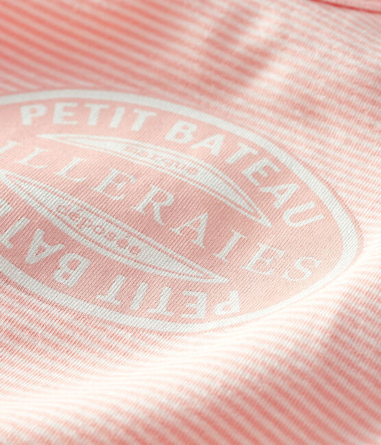 Pijama sin pies de punto naranja CORAL/blanco MARSHMALLOW