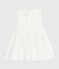 Vestido blanco de algod&oacute;n sin mangas con bordado ingl&eacute;s para beb&eacute; blanco