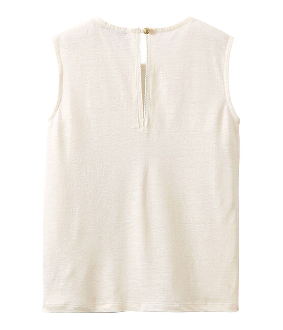 Camiseta sin mangas de lino para mujer blanco LAIT