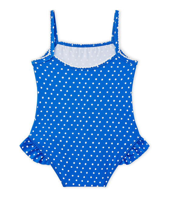 Bañador de niña con lunares azul PERSE/blanco MARSHMALLOW